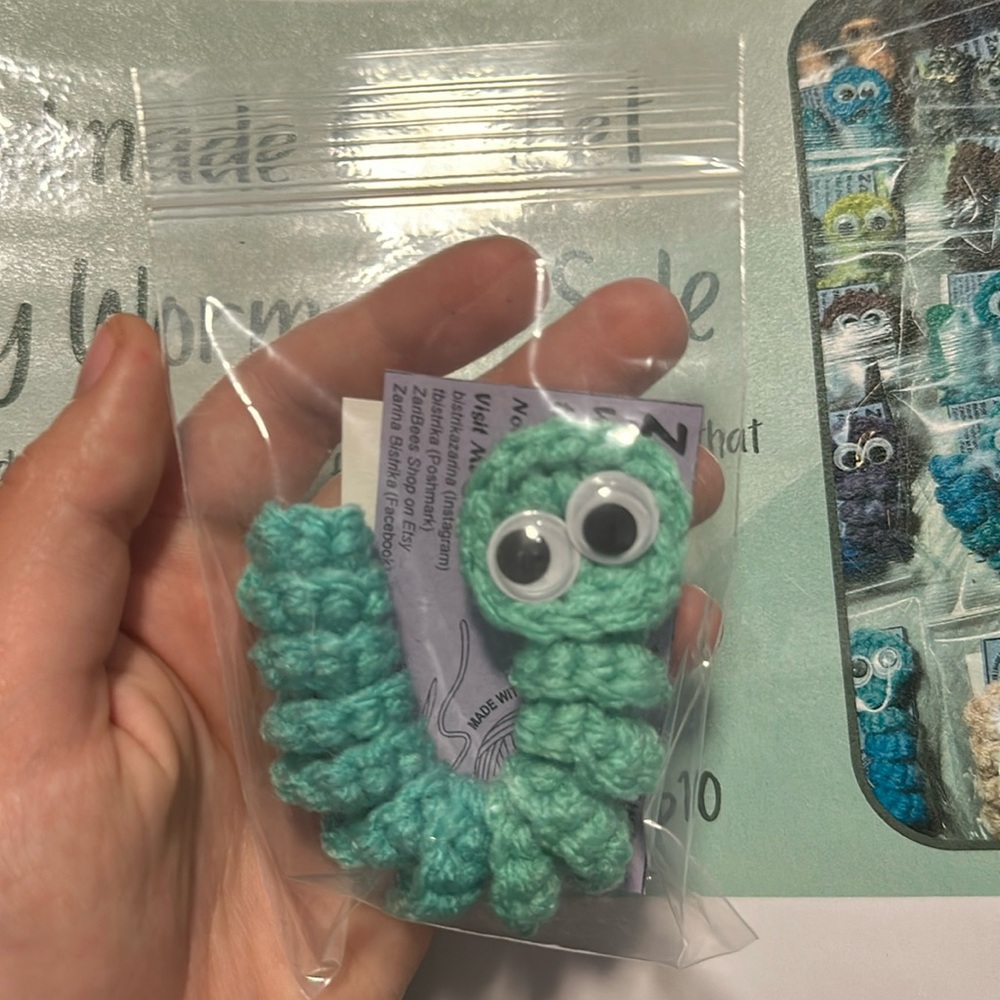 Handmade Crochet Worry Worm